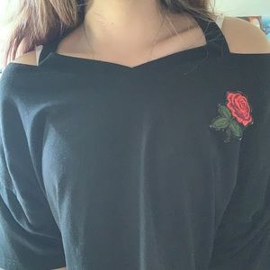 black crop top with rose!